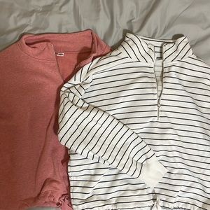 Old Navy lot cropped sweatshirt quarter zip